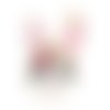Breloque lapin émail doré rose clair 19 x 11mm | 10866