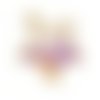 Connecteur étoile chat violet doré résine 28 mm | 10921