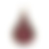 Breloque goutte d'eau doré vin rouge 18 x 10mm | 11121