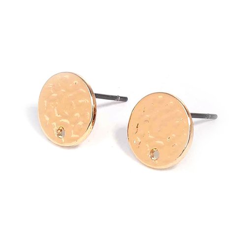 Boucles d'oreilles puces ronde doré 10mm - x2