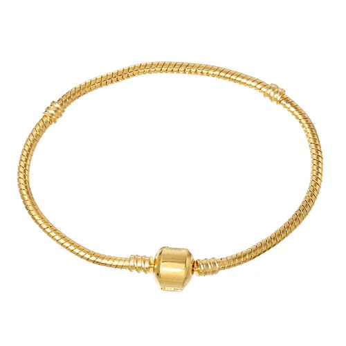 Bracelet style européen chaîne serpent doré 20cm long | 11194