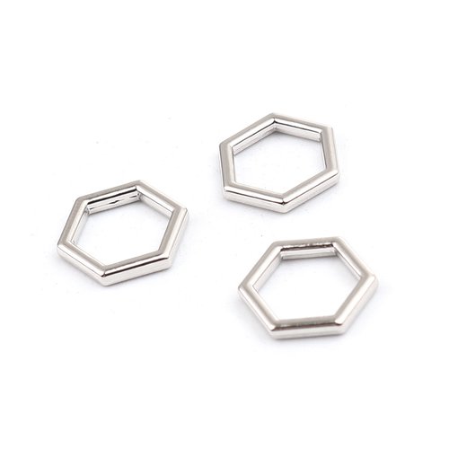 Connecteur ruche argent hexagone 12mm x 10mm | 11221