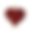 Breloque cœur brillant doré rouge 17 x 16mm | 11245