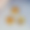 Breloque écailles de dragon sirène coeur or vieilli orange 16 x 14mm | 11346