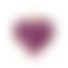 Breloque cœur brillant doré violet 17 x 16mm | 11492