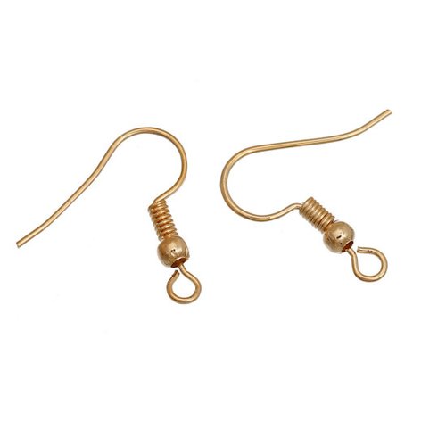Boucles d'oreilles crochets doré plaqué 14k 20 x 19mm - x2