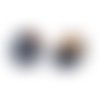 Boucles d’oreilles bois résine gris foncé 14mm – x2