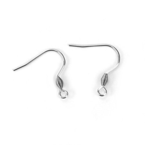 Boucles d'oreilles crochets en acier inoxydable argent mat 21 x 21mm - x2