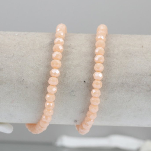 Perles en verre pêche à facettes 6mm - x5