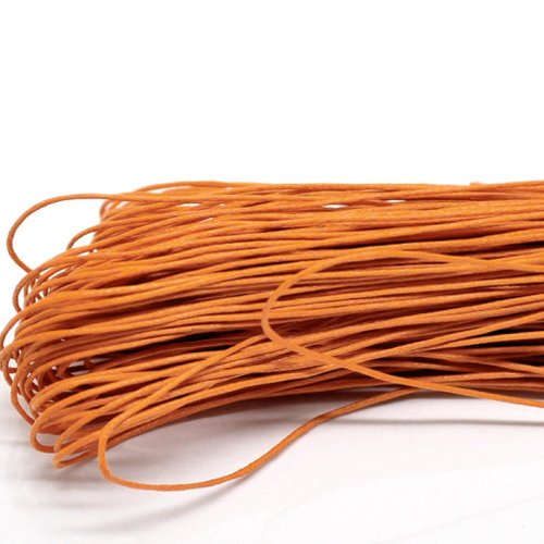 Cordon/fil en coton ciré orange 1mm au mètre | 12236