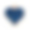Breloque coeur brillant doré bleu 17 x 16mm | 12261