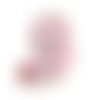 Breloque chat coeur doré rose émail 21 x 13 mm | 12355