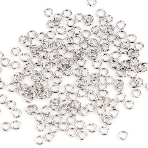 Anneaux de jonction plaqué platine 3mm - x20