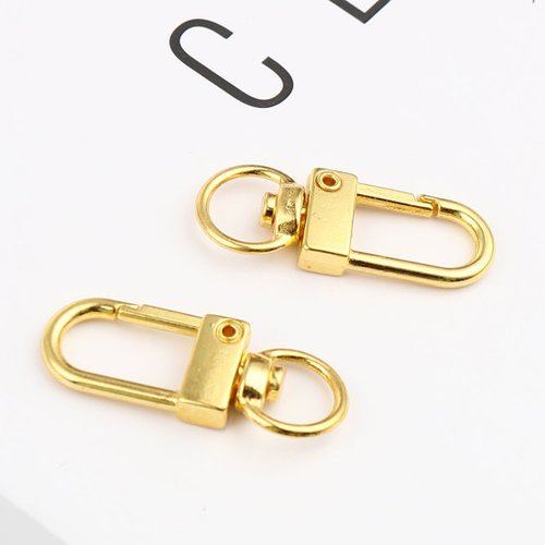 Porte-clés pivotant doré grand arc 33mm