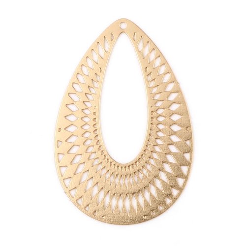 Pendentif estampe goutte d'eau doré 41mm