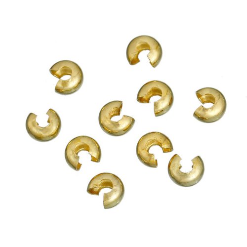 Perles à écraser cache demi-rond doré 5mm - x10 | 12806