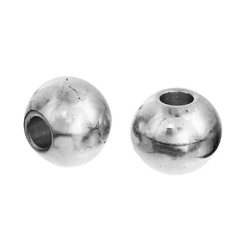 Perle acier inoxydable argent mat 6mm - x2 | 14571