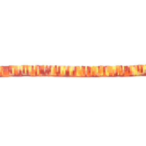 Perles heishi ronde orange rouge 6mm - x50