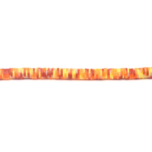 Perles heishi ronde orange rouge 4mm - x50 | 14633