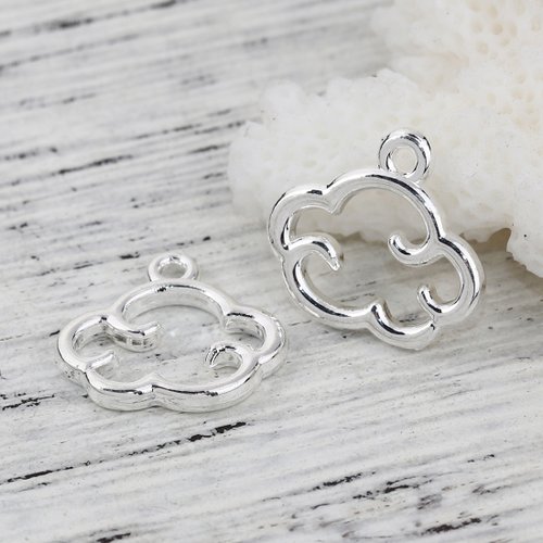 Breloque nuage argent 15 x 14mm