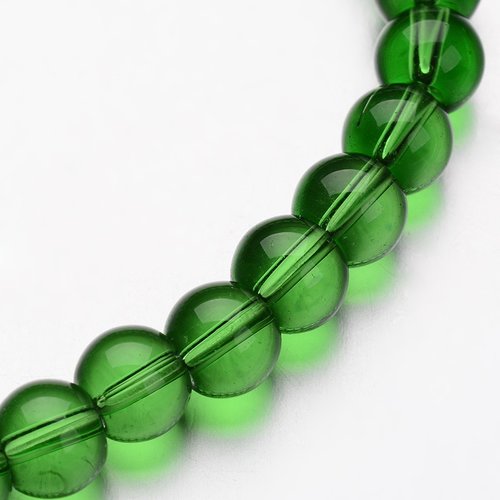 Perles rondes en verre transparent vert 4mm - x20 | 14853