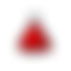 Breloque triangle argent mat à strass rouge 13 x 11mm | 14905