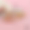 Breloque fleur émail doré rose multicolore 16 x 15mm