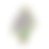 Pendentif aile de papillon vert bleu 40 x 23mm | 15114