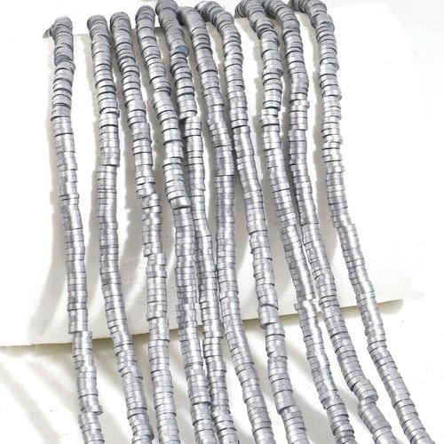 Perles heishi argent 4mm - x50