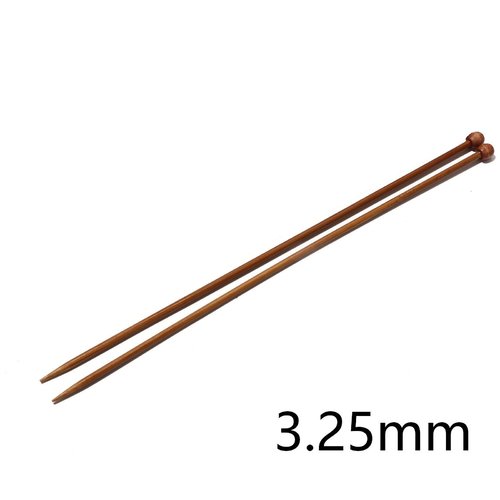 Aiguilles à tricoter n° 3,25 en bambou brun 25cm - x2