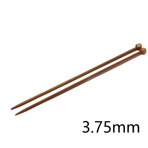Aiguilles à tricoter n° 3,75 en bambou brun 25cm - x2