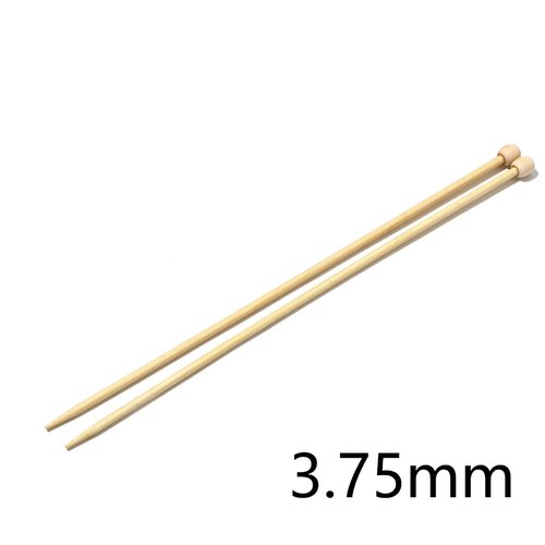 Aiguilles à tricoter n° 3,75 en bambou naturel 25cm - x2
