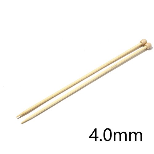 Aiguilles à tricoter n° 4 en bambou naturel 25cm - x2