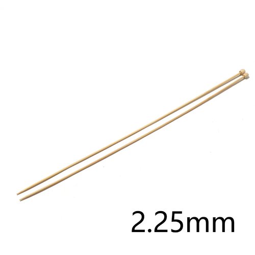 Aiguilles à tricoter n° 2,25 en bambou naturel 35cm - x2