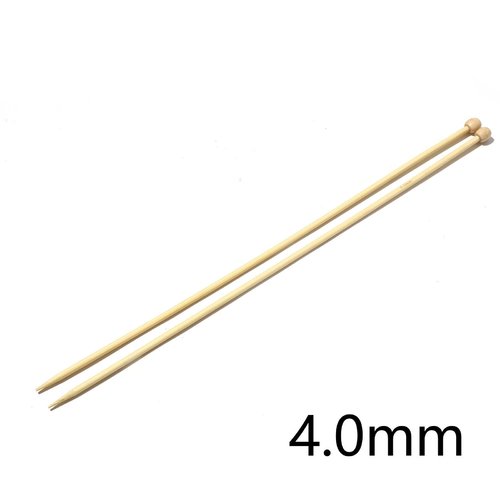 Aiguilles à tricoter n° 4 en bambou naturel 35cm - x2