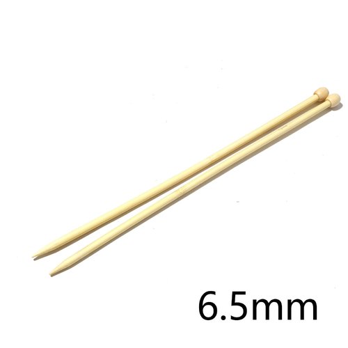 Aiguilles à tricoter n° 6,5 en bambou naturel 35cm - x2