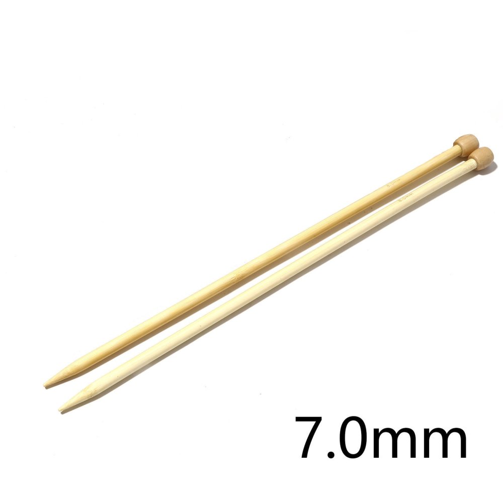 Aiguilles à tricoter - Bambou - 35 cm - Plusieurs tailles