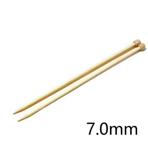 Aiguilles à tricoter n° 7 en bambou naturel 35cm - x2