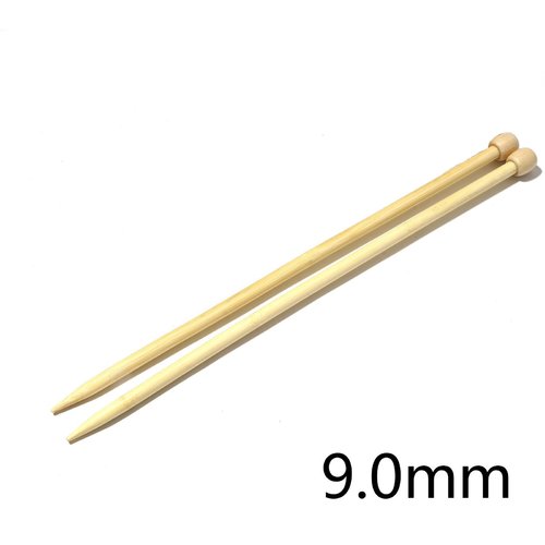 Aiguilles à tricoter n° 9 en bambou naturel 35cm - x2