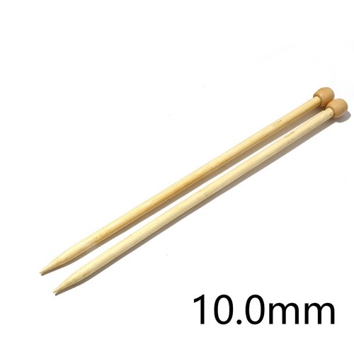 Aiguilles à tricoter n° 10 en bambou naturel 35cm - x2