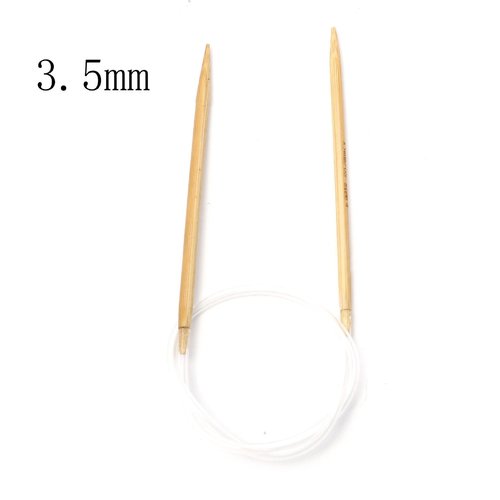 Aiguilles à tricoter circulaire n° 3,5 en bambou beige 40cm