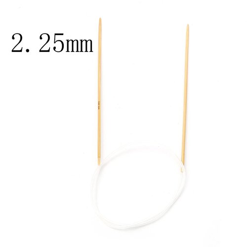 Aiguilles à tricoter circulaire n° 2,25 en bambou beige 60cm