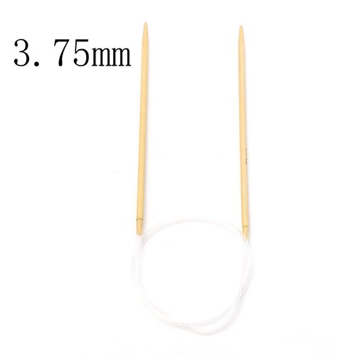 Aiguilles à tricoter circulaire n° 3,75 en bambou beige 60cm