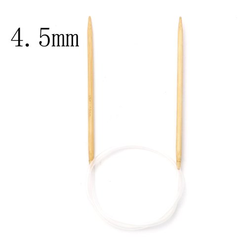 Aiguilles à tricoter circulaire n° 4,5 en bambou beige 60cm