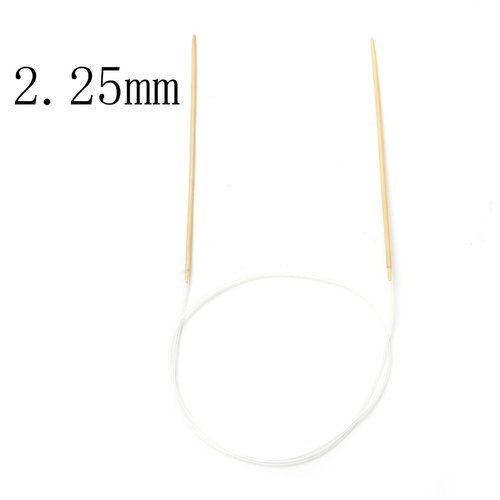 Aiguilles à tricoter circulaire n° 2,25 en bambou beige 80cm