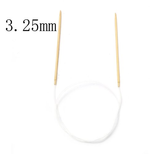 Aiguilles à tricoter circulaire n° 3,25 en bambou beige 80cm