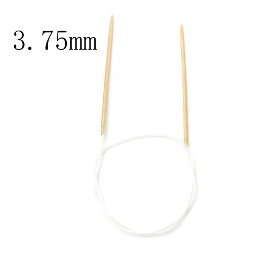 Aiguilles à tricoter circulaire n° 3,75 en bambou beige 80cm