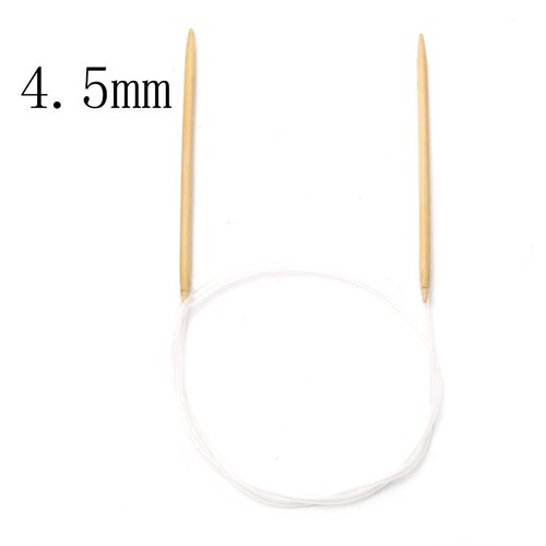 Aiguilles à tricoter circulaire n° 4,5 en bambou beige 80cm
