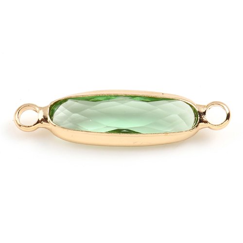 Connecteur ovale doré vert 22 x 6mm