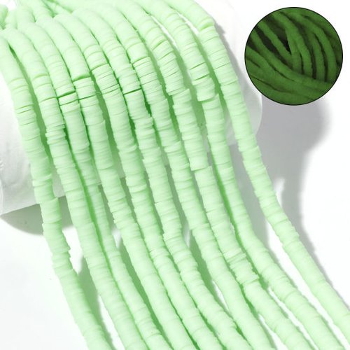 Perles heishi vert clair fluorescent brille dans le noir 6mm - x50